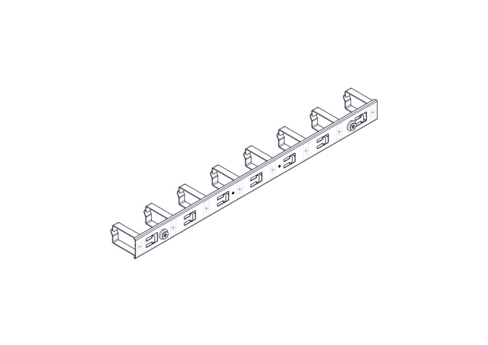 UT8442 Вертикальный кабельный организатор Uniprom, 2x8 колец, черный