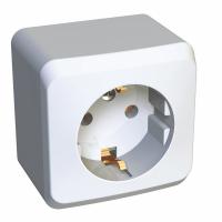 Розетка Systeme Electric (ранее Schneider Electric) ЭТЮД (белый, открытой установки) одноместная с заземлением, без шторок предназначена для применения в сетях до 250В, на ток до 16А. Заземление обеспечивает безопасность при косвенном прикосновении. Она п