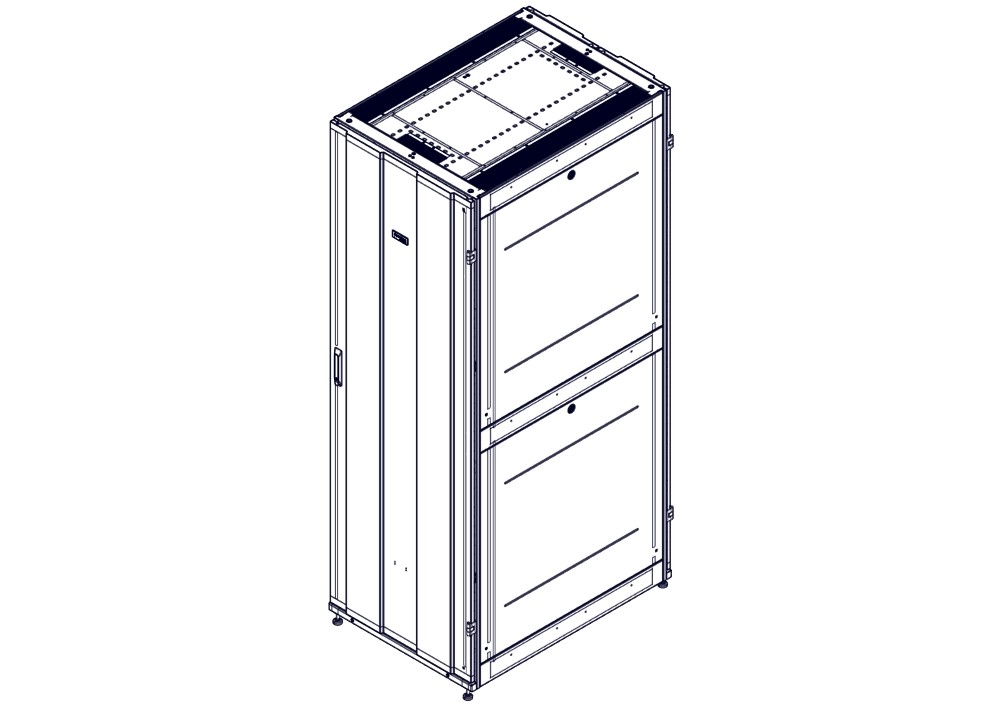 UR3157 Шкаф Systeme Electric, серия Uniprom, 48U-750/1070, боковые панели 4шт, черный