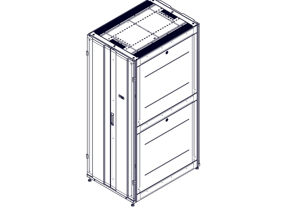 UR3150 Шкаф Systeme Electric, серия Uniprom, 42U-750/1070, боковые панели 4шт, черный