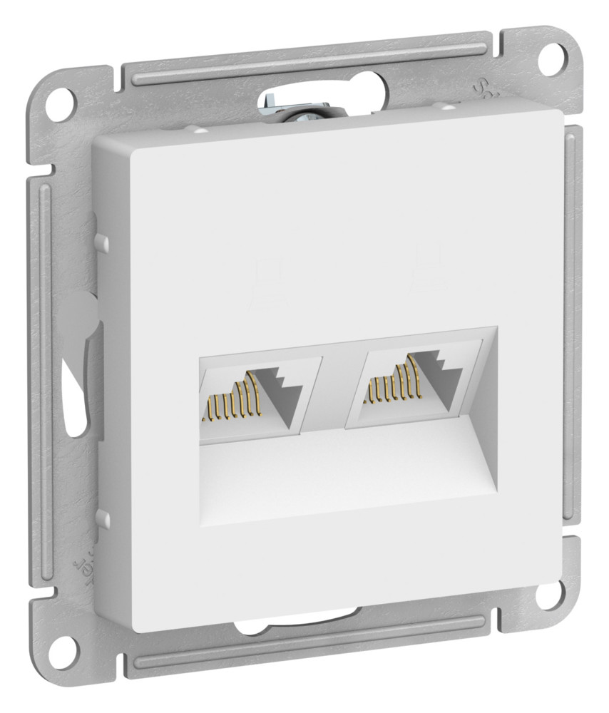 ATN001385 ATLASDESIGN РОЗЕТКА двойная компьютерная RJ45+RJ45, кат.5E, механизм, ЛОТОС