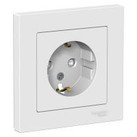 Розетка Systeme Electric (ранее Schneider Electric) серии AtlasDesign (в сборе, цвет белый) одинарная с заземлением и без шторок подходит для сетей 250 В, на ток 16 А.
- Пластик с ионами серебра в белом цвете обеспечивает антибактериальный эффект.
- Зазем