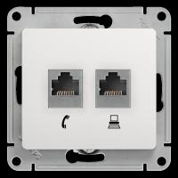 Механизм Systeme Electric (ранее Schneider Electric) серии Glossa (цвет белый) двойной розетки разъёмами RJ45 категория 5е и RJ11 предназначен для удобного и быстрого подключения вашего компьютера и телефона к соответствующим сетям.
- Выполнен из материал