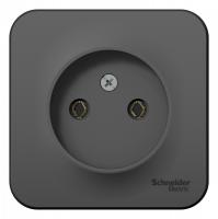 Розетка Systeme Electric (ранее Schneider Electric) BLANCA (антрацит, открытой установки) одноместная, без шторок и заземления, с изолирующей пластиной предназначена для сетей до 250В, на ток до 16А. Она изготовлена из ABS-пластика, проста в установке и у
