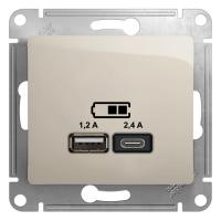 Розетка Systeme Electric (ранее Schneider Electric) серии Glossa (цвет молочный) двойная USB с разъемами типа A+C
- Выполнена из материала PС+ASA, стойкого к УФ-излучению и появлению царапин.
- Самая современная USB-зарядка с двумя разъемами позволяет зар