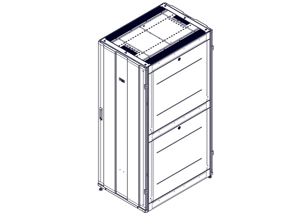 UR3150 Шкаф Systeme Electric, серия Uniprom, 42U-750/1070, боковые панели 4шт, черный