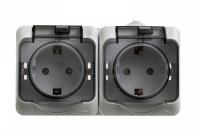 Розетка Systeme Electric (ранее Schneider Electric) ЭТЮД (серый, открытой установки) двухместная с заземлением и шторками предназначена для применения в сетях до 250В, на ток до 16А. Двухместная розетка позволяет подключить два устройства в одном месте. Ш