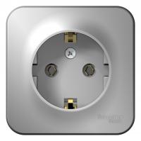Розетка Systeme Electric (ранее Schneider Electric) BLANCA (алюминий, открытой установки) одноместная, без шторок, с заземлением и изолирующей пластиной предназначена для сетей до 250В, на ток до 16А. Заземление обеспечивает безопасность при косвенном при