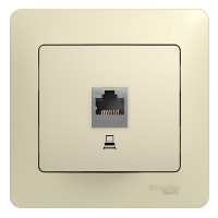 GSL000281K GLOSSA РОЗЕТКА компьютерная RJ45 кат.5E,БЕЖЕВЫЙ