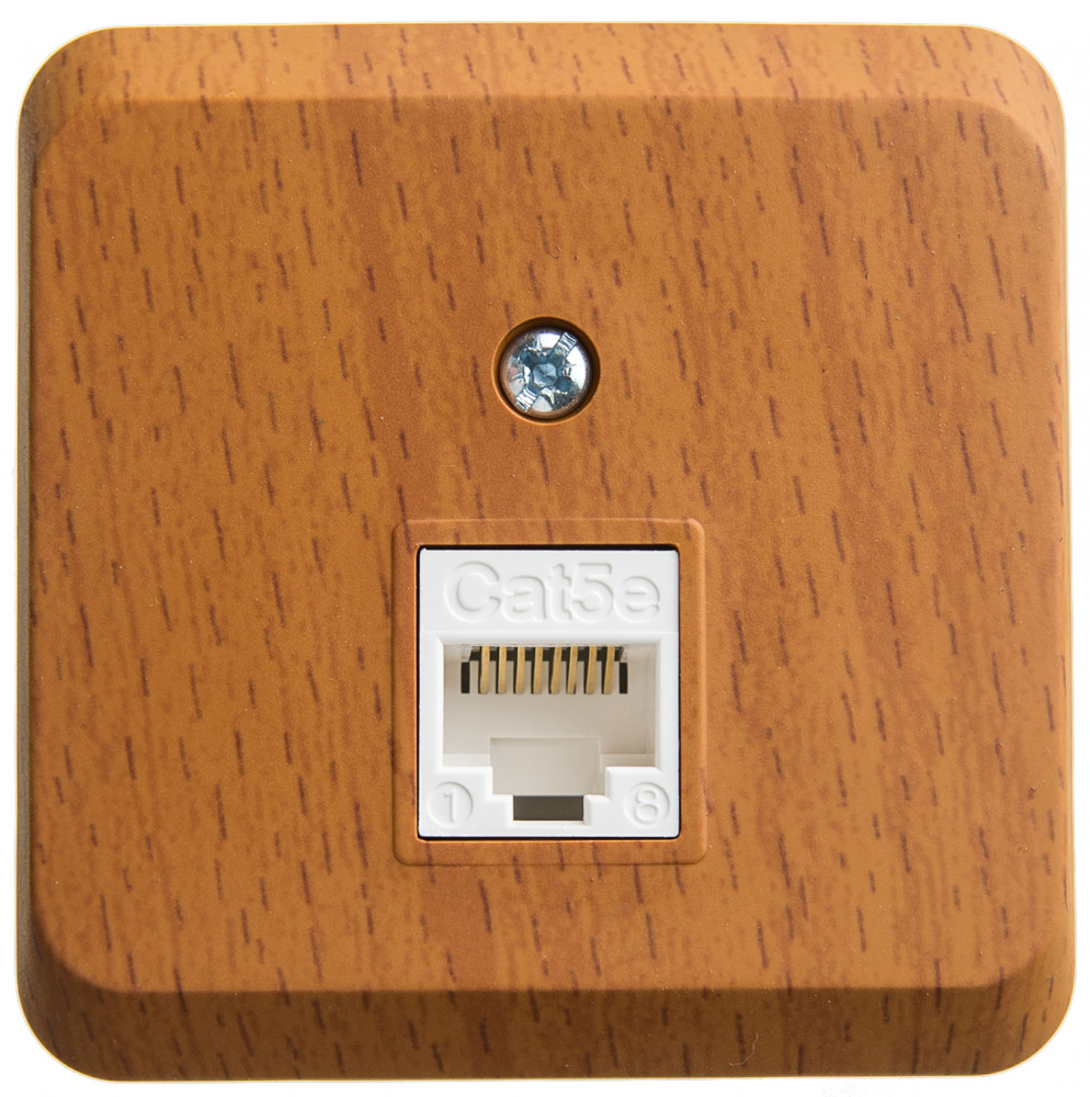 KOMA-001T ЭТЮД О/У компьютерная РОЗЕТКА RJ45 кат.5е, БУК, Россия