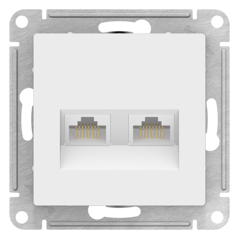 ATN001385 ATLASDESIGN РОЗЕТКА двойная компьютерная RJ45+RJ45, кат.5E, механизм, ЛОТОС