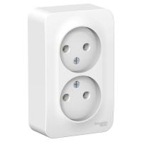 Розетка Systeme Electric (ранее Schneider Electric) BLANCA (белый, открытой установки) двухместная, без шторок и заземления предназначена для сетей до 250В, на ток до 16А. Двухместная розетка позволяет подключить два устройства в одном месте. Она изготовл