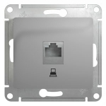 GSL000381K GLOSSA РОЗЕТКА компьютерная RJ45 кат.5Е, механизм, АЛЮМИНИЙ