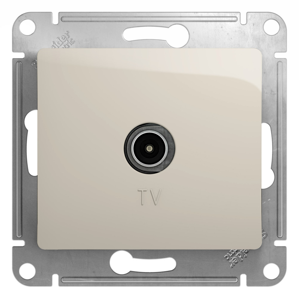 GSL000992 GLOSSA TV РОЗЕТКА проходная 4DB, механизм, МОЛОЧНЫЙ