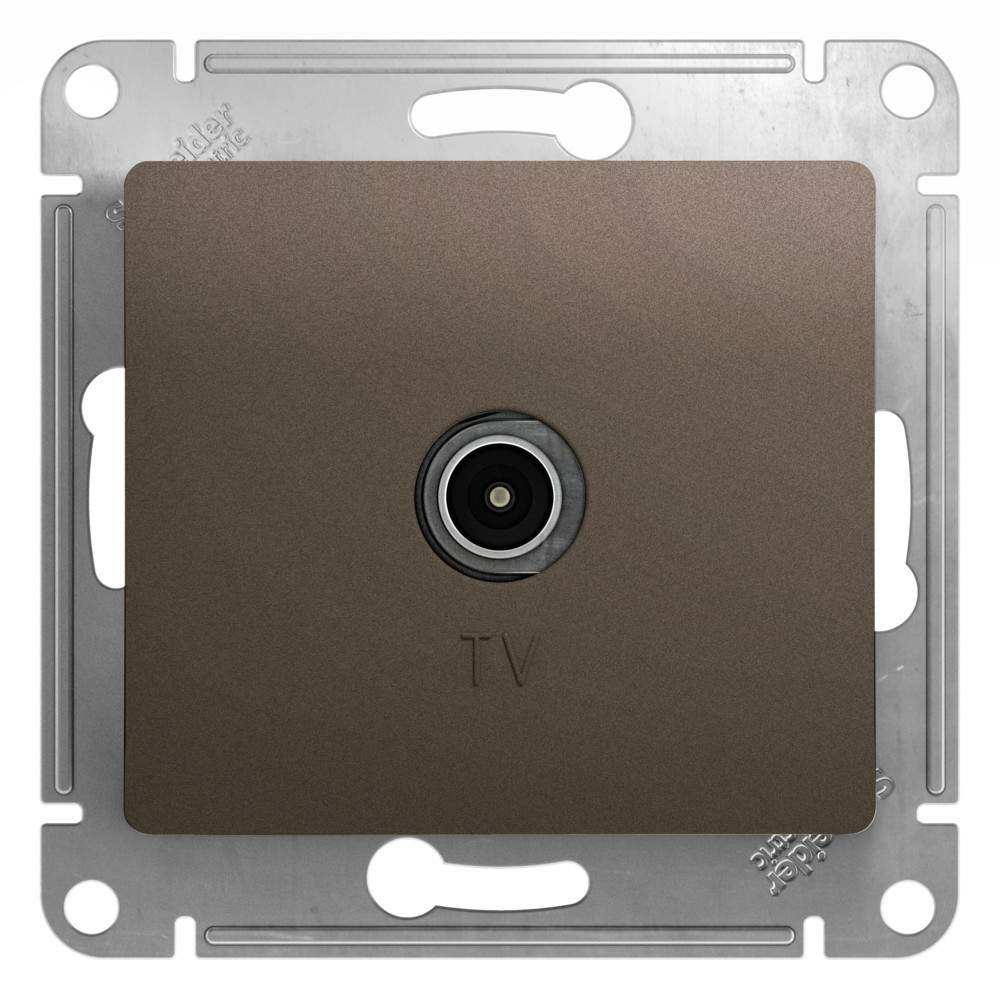 GSL000891 GLOSSA TV РОЗЕТКА одиночная 1DB, ШОКОЛАД
