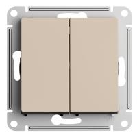 Механизм выключателя 2-клавишного Systeme Electric (ранее Schneider Electric) серии AtlasDesign в цвете ПЕСОЧНЫЙ подходит для сетей 250 В, на ток 10 А.
- Двухклавишный выключатель позволяет управлять двумя источниками света с одной точки.
- Лицевые детали