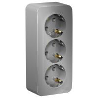 Розетка Systeme Electric (ранее Schneider Electric) BLANCA (алюминий, открытой установки) трехместная, без шторок, с заземлением и изолирующей пластиной предназначена для сетей до 250В, на ток до 16А. Трехместная розетка позволяет подключить три устройств