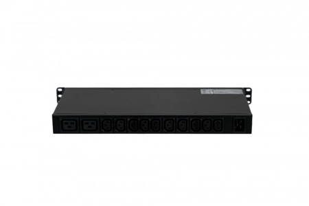 UP7821 Блок расределения питания (БРП) Uniprom, с мониторингом, 1U, 240В, 1Ф, 16A, 10xC13 2xC19, 2м, IEC320 C20