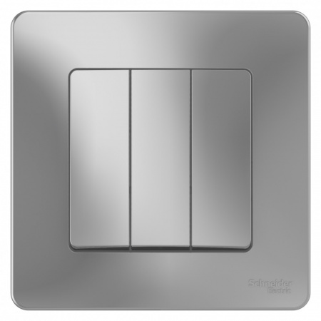 BLNVS100503 BLANCA С/У 3-клавишный ВЫКЛЮЧАТЕЛЬ (cх.1+1+1), 10А, 250В, АЛЮМИНИЙ