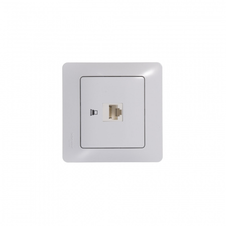 GSL000181K GLOSSA РОЗЕТКА компьютерная RJ45 кат.5Е, механизм, БЕЛЫЙ
