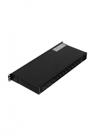UP7821 Блок расределения питания (БРП) Uniprom, с мониторингом, 1U, 240В, 1Ф, 16A, 10xC13 2xC19, 2м, IEC320 C20