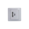 GSL000133 GLOSSA USB РОЗЕТКА A+A, 5В/2,1 А, 2х5В/1,05 А, механизм, БЕЛЫЙ