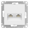 ATN001385 ATLASDESIGN РОЗЕТКА двойная компьютерная RJ45+RJ45, кат.5E, механизм, ЛОТОС