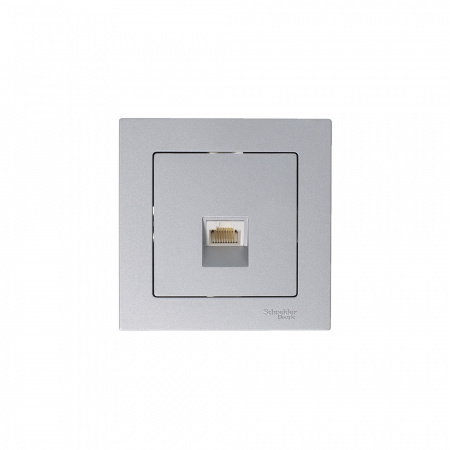ATN000383 ATLASDESIGN РОЗЕТКА компьютерная RJ45, кат. 5Е, механизм, АЛЮМИНИЙ